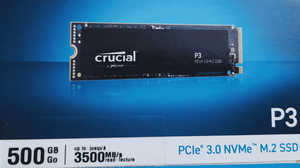 Crucial P3 500GB PCIe 3.0 NVMe M.2 SSD